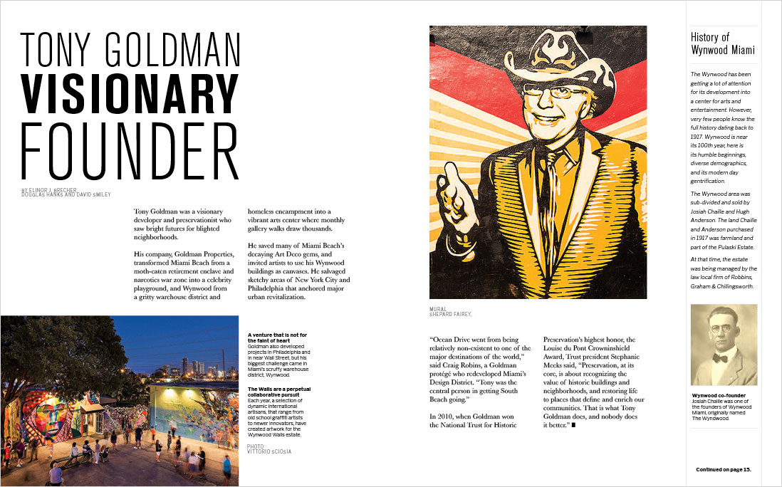 Wynwood Gallery magazine, spread 16 – 17.