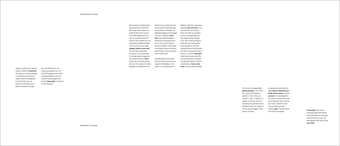 Narrative with type type scale and weight treatment 1